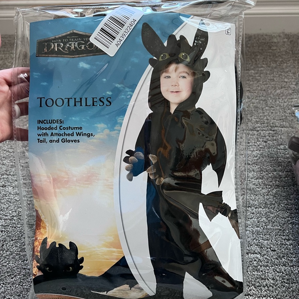 Black Toothless how to train your dragon toddler/little kid Costume/onsie